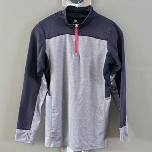 Champion Black & Gray Long Sleeve Quarter Zip Shirt Size XL (16-18)